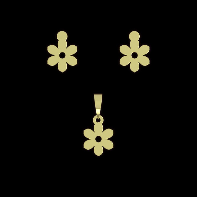 نیم ست طلا 18 عیار زنانه مدوپد مدل گل کد NA10934 نیم ست طلا 18 عیار زنانه مدوپد مدل گل کد NA10934