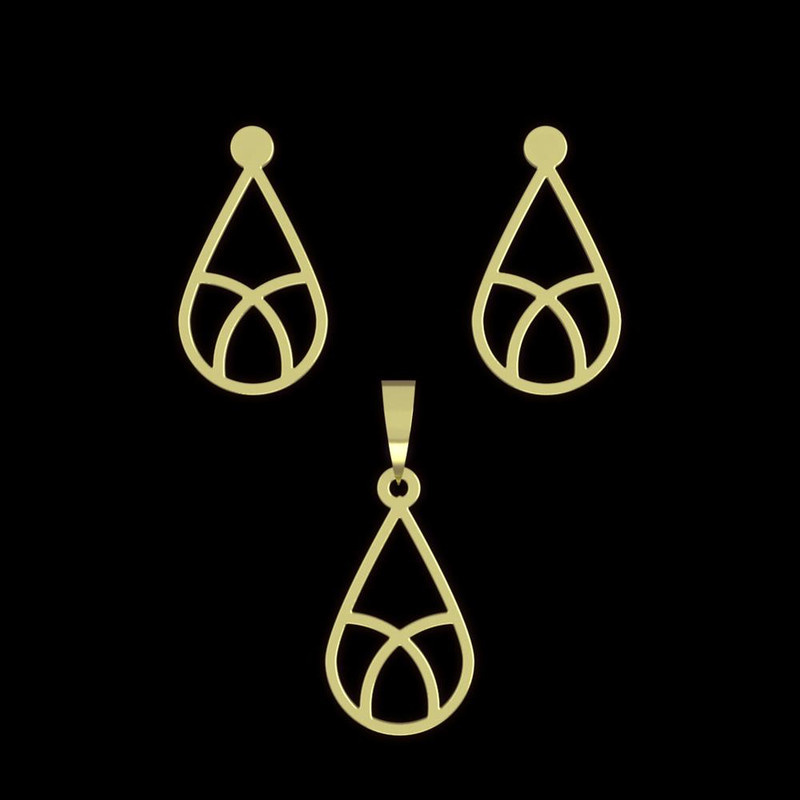 نیم ست طلا 18 عیار زنانه مدوپد مدل اشک کد NA10939 نیم ست طلا 18 عیار زنانه مدوپد مدل اشک کد NA10939