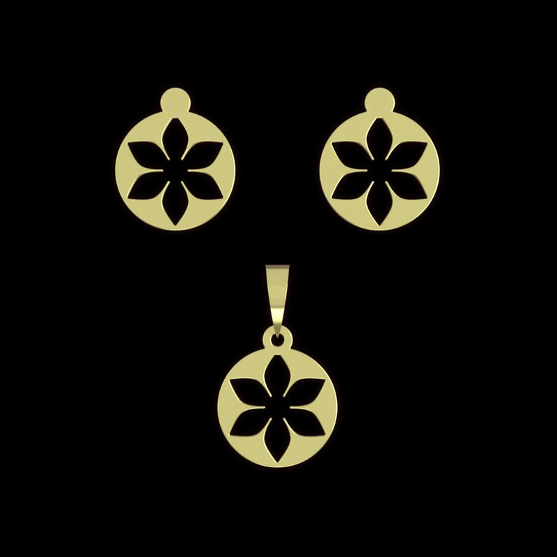 نیم ست طلا 18 عیار زنانه مدوپد مدل گل کد NA10950 نیم ست طلا 18 عیار زنانه مدوپد مدل گل کد NA10950