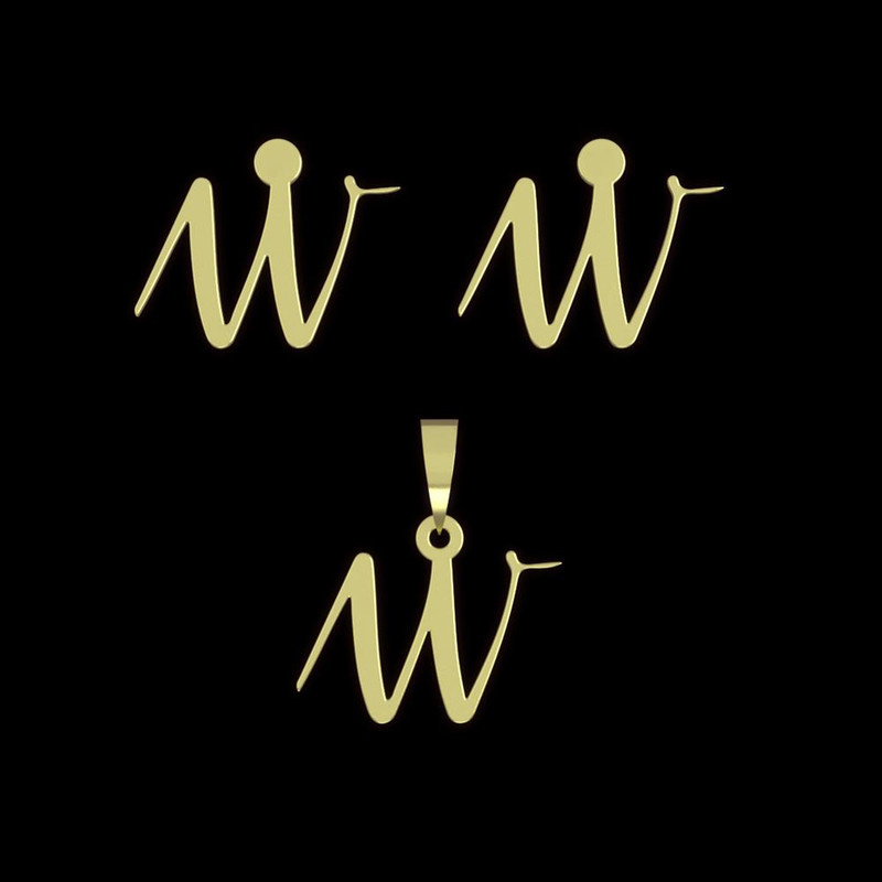 نیم ست طلا 18 عیار زنانه مدوپد مدل حرف w کد NA10969 نیم ست طلا 18 عیار زنانه مدوپد مدل حرف w کد NA10969