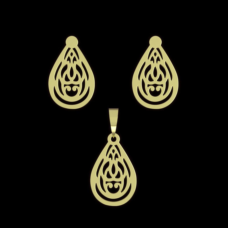 نیم ست طلا 18 عیار زنانه مدوپد مدل اشک کد NA10980 نیم ست طلا 18 عیار زنانه مدوپد مدل اشک کد NA10980