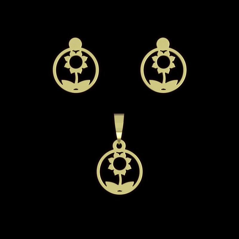 نیم ست طلا 18 عیار زنانه مدوپد مدل گل کد NA10993 نیم ست طلا 18 عیار زنانه مدوپد مدل گل کد NA10993