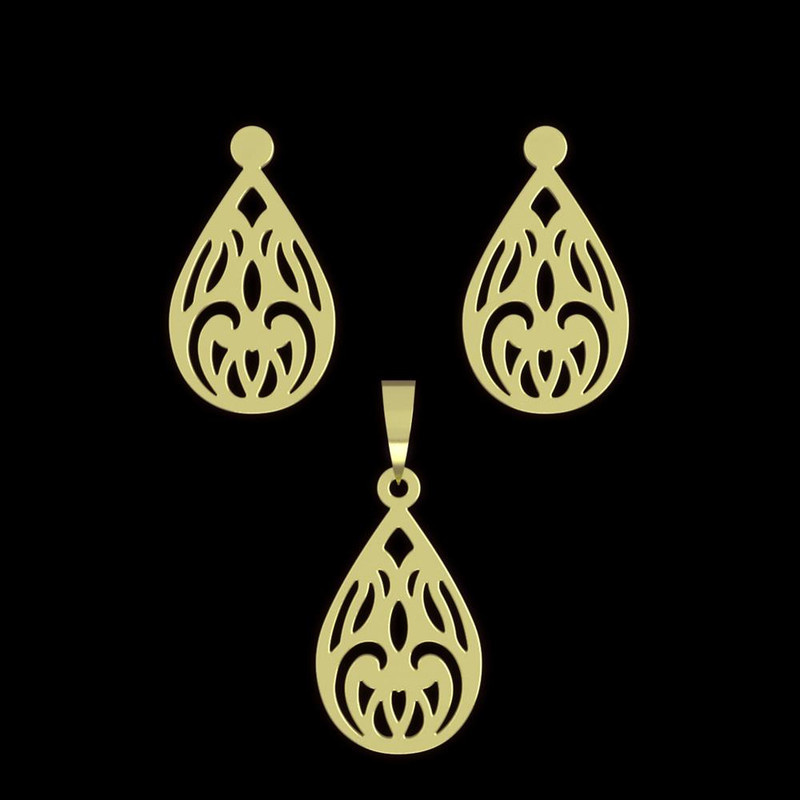 نیم ست طلا 18 عیار زنانه مدوپد مدل اشک کد NA10996 نیم ست طلا 18 عیار زنانه مدوپد مدل اشک کد NA10996