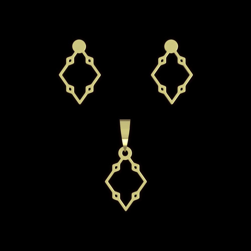 نیم ست طلا 18 عیار زنانه مدوپد مدل لوزی کد NA10997 نیم ست طلا 18 عیار زنانه مدوپد مدل لوزی کد NA10997