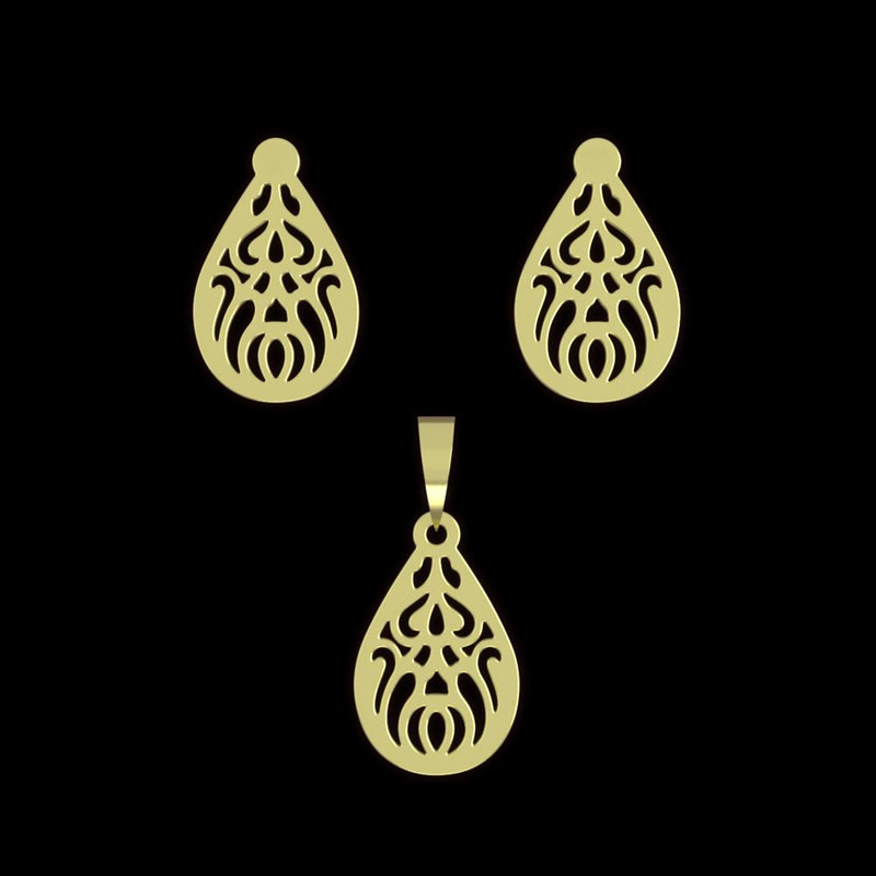 نیم ست طلا 18 عیار زنانه مدوپد مدل اشک کد NA11012 نیم ست طلا 18 عیار زنانه مدوپد مدل اشک کد NA11012