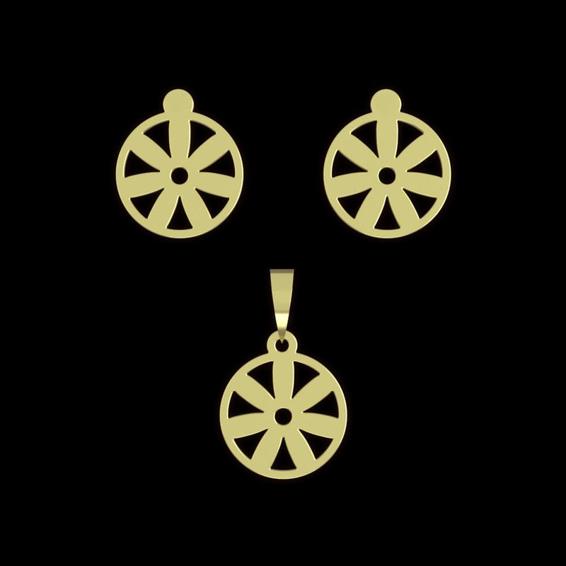 نیم ست طلا 18 عیار زنانه مدوپد مدل گل کد NA11024 نیم ست طلا 18 عیار زنانه مدوپد مدل گل کد NA11024