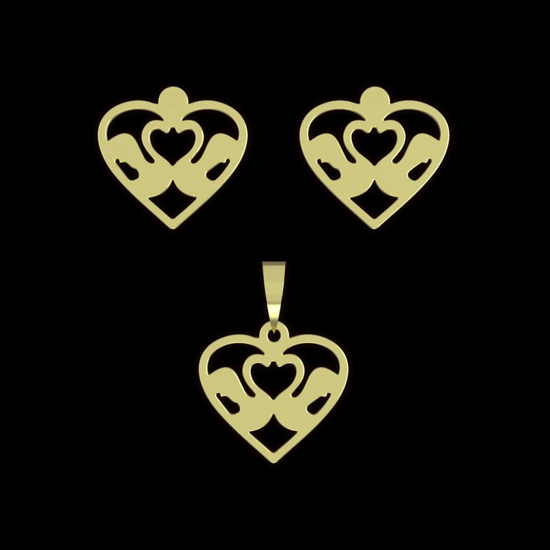 نیم ست طلا 18 عیار زنانه مدوپد مدل قلب کد NA11035 نیم ست طلا 18 عیار زنانه مدوپد مدل قلب کد NA11035