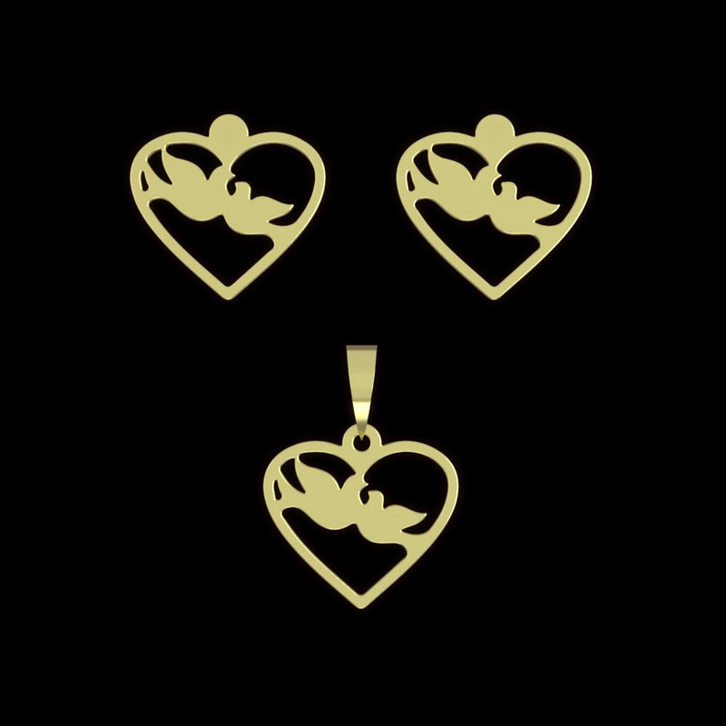 نیم ست طلا 18 عیار زنانه مدوپد مدل قلب و پرنده کد NA11048 نیم ست طلا 18 عیار زنانه مدوپد مدل قلب و پرنده کد NA11048