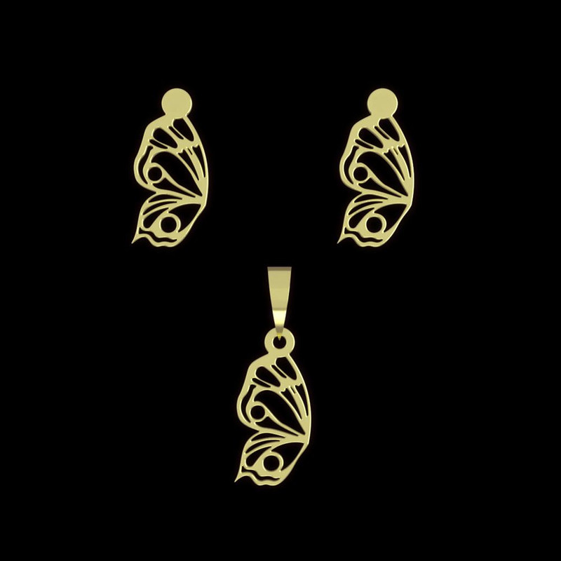 نیم ست طلا 18 عیار زنانه مدوپد مدل بال پروانه کد NA11066 نیم ست طلا 18 عیار زنانه مدوپد مدل بال پروانه کد NA11066