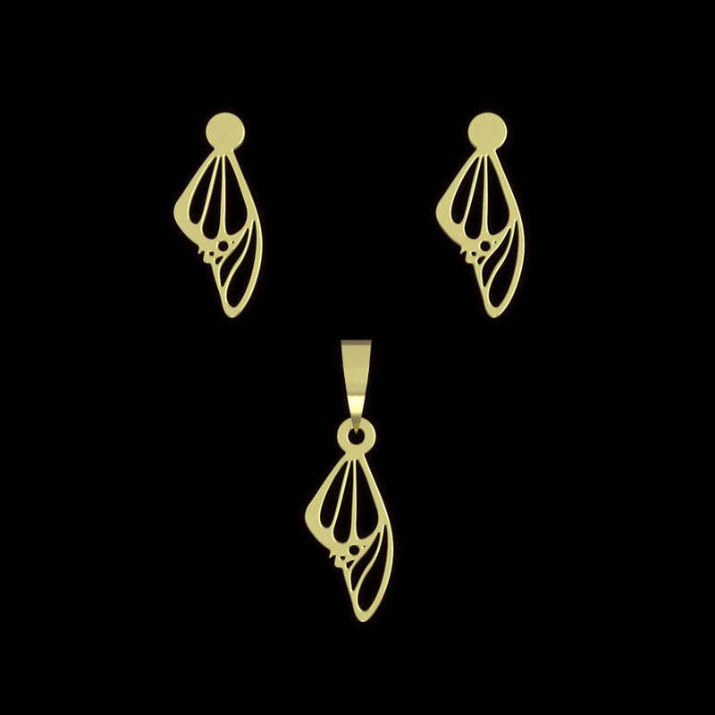 نیم ست طلا 18 عیار زنانه مدوپد مدل بال پروانه کد NA11085 نیم ست طلا 18 عیار زنانه مدوپد مدل بال پروانه کد NA11085