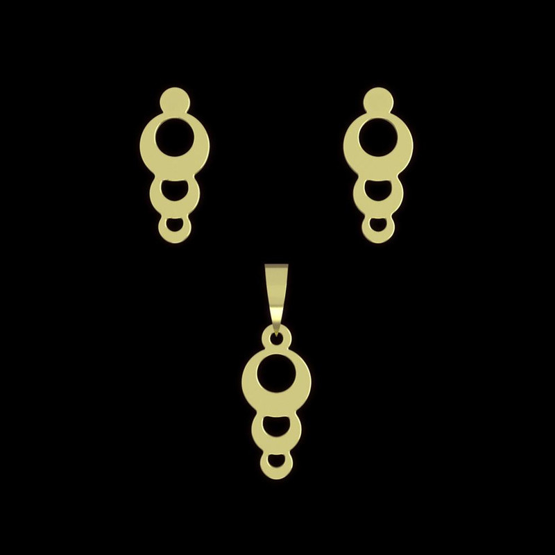 نیم ست طلا 18 عیار زنانه مدوپد مدل حلقه کد NA11086