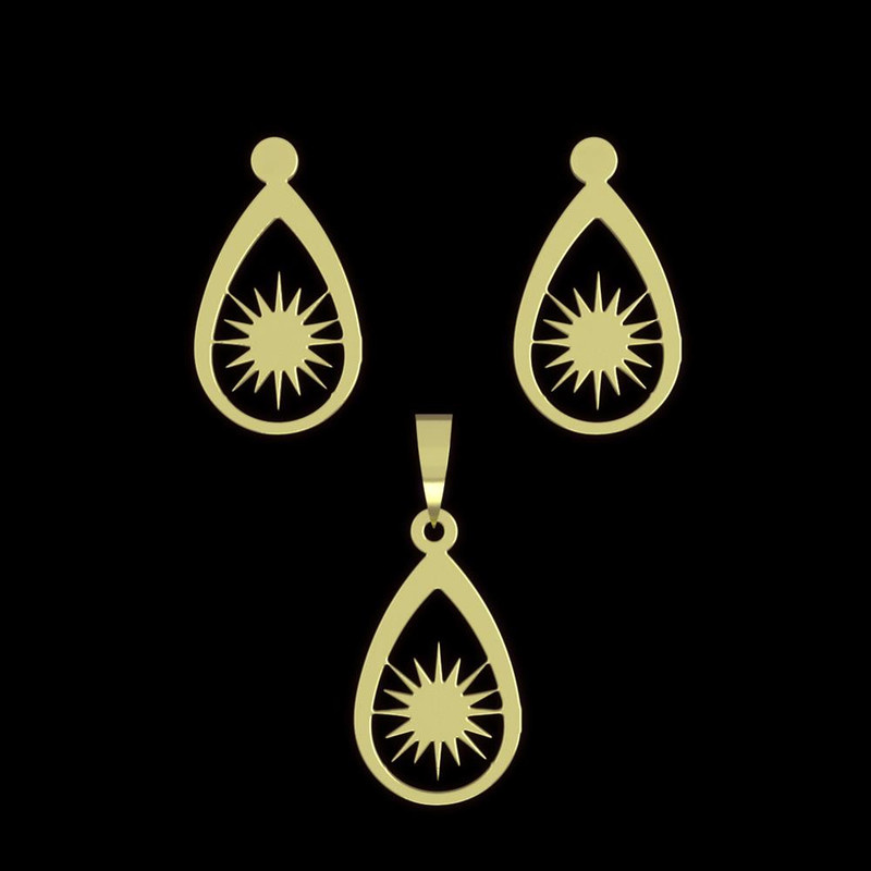 نیم ست طلا 18 عیار زنانه مدوپد مدل اشک کد NA11104