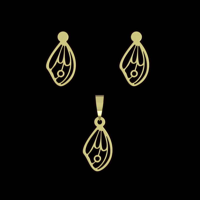 نیم ست طلا 18 عیار زنانه مدوپد مدل بال پروانه کد NA11111 نیم ست طلا 18 عیار زنانه مدوپد مدل بال پروانه کد NA11111