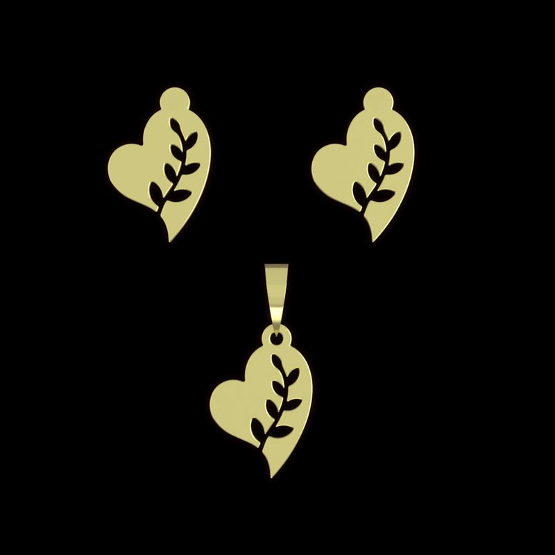 نیم ست طلا 18 عیار زنانه مدوپد مدل قلب کد NA11117 نیم ست طلا 18 عیار زنانه مدوپد مدل قلب کد NA11117