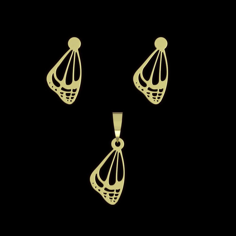 نیم ست طلا 18 عیار زنانه مدوپد مدل بال پروانه کد NA11133 نیم ست طلا 18 عیار زنانه مدوپد مدل بال پروانه کد NA11133