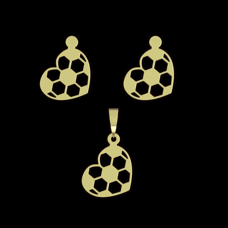 نیم ست طلا 18 عیار زنانه مدوپد مدل قلب فوتبالی کد NA11162 نیم ست طلا 18 عیار زنانه مدوپد مدل قلب فوتبالی کد NA11162