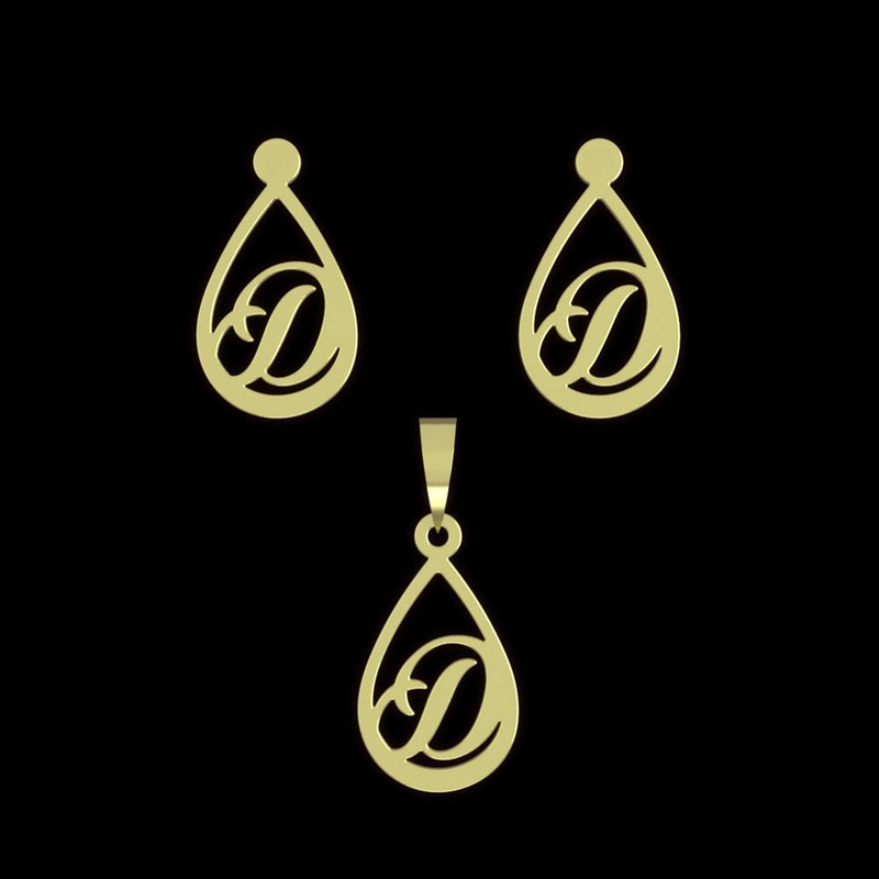 نیم ست طلا 18 عیار زنانه مدوپد مدل حرف D کد NA11182 نیم ست طلا 18 عیار زنانه مدوپد مدل حرف D کد NA11182