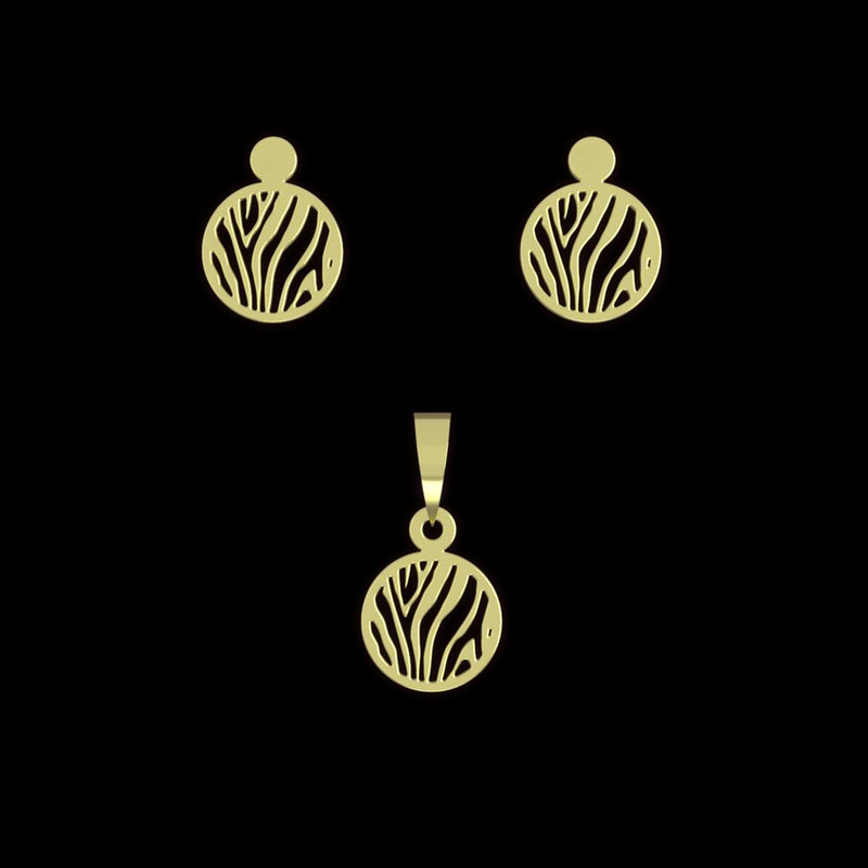 نیم ست طلا 18 عیار زنانه مدوپد مدل دایره کد NA11207