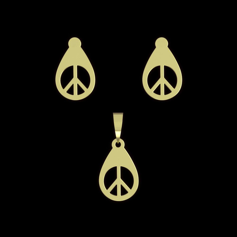 نیم ست طلا 18 عیار زنانه مدوپد مدل هندسی کد NA11215