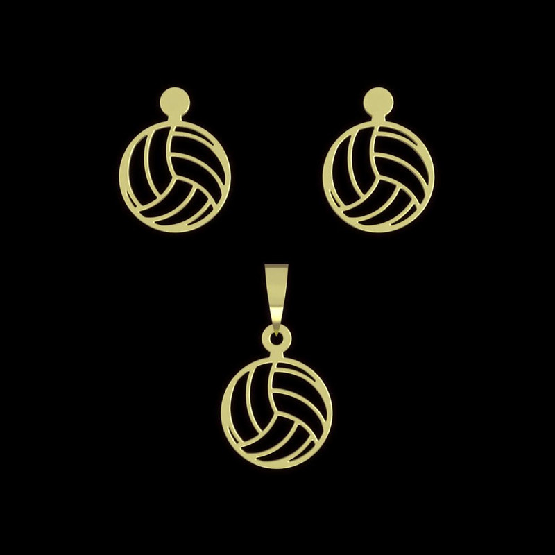 نیم ست طلا 18 عیار زنانه مدوپد مدل توپ بسکتبال کد NA11222