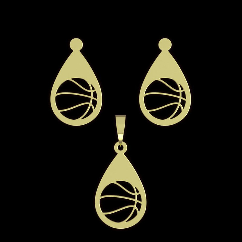 نیم ست طلا 18 عیار زنانه مدوپد مدل حرف بسکتبال کد NA11266 نیم ست طلا 18 عیار زنانه مدوپد مدل حرف بسکتبال کد NA11266