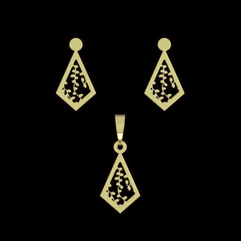 نیم ست طلا 18 عیار زنانه مدوپد مدل لوزی کد NA11275 نیم ست طلا 18 عیار زنانه مدوپد مدل لوزی کد NA11275