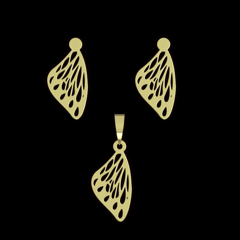 نیم ست طلا 18 عیار زنانه مدوپد مدل بال پروانه کد NA11282 نیم ست طلا 18 عیار زنانه مدوپد مدل بال پروانه کد NA11282