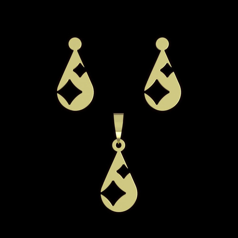 نیم ست طلا 18 عیار زنانه مدوپد مدل اشک کد NA11284 نیم ست طلا 18 عیار زنانه مدوپد مدل اشک کد NA11284