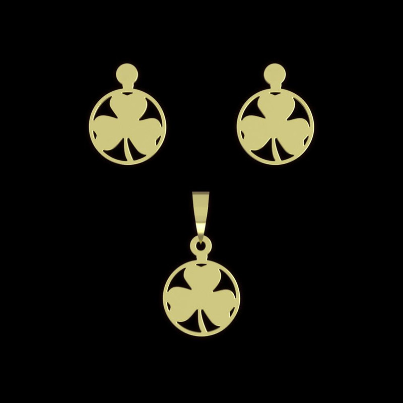 نیم ست طلا 18 عیار زنانه مدوپد مدل برگ کد NA11289