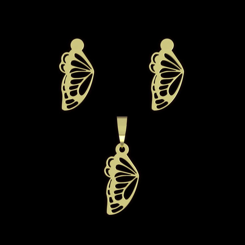 نیم ست طلا 18 عیار زنانه مدوپد مدل بال پروانه کد NA11301 نیم ست طلا 18 عیار زنانه مدوپد مدل بال پروانه کد NA11301