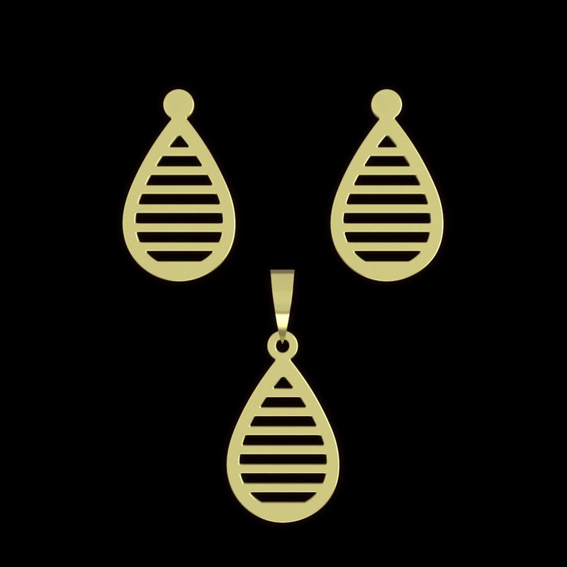 نیم ست طلا 18 عیار زنانه مدوپد مدل اشک کد NA11330 نیم ست طلا 18 عیار زنانه مدوپد مدل اشک کد NA11330