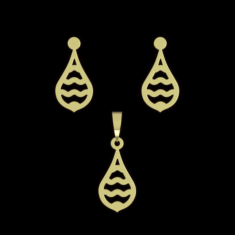 نیم ست طلا 18 عیار زنانه مدوپد مدل اشک کد NA11334 نیم ست طلا 18 عیار زنانه مدوپد مدل اشک کد NA11334