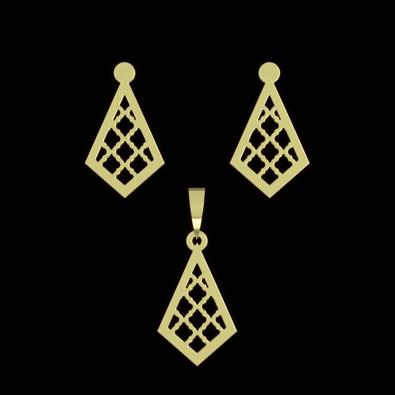 نیم ست طلا 18 عیار زنانه مدوپد مدل لوزی کد NA11337 نیم ست طلا 18 عیار زنانه مدوپد مدل لوزی کد NA11337