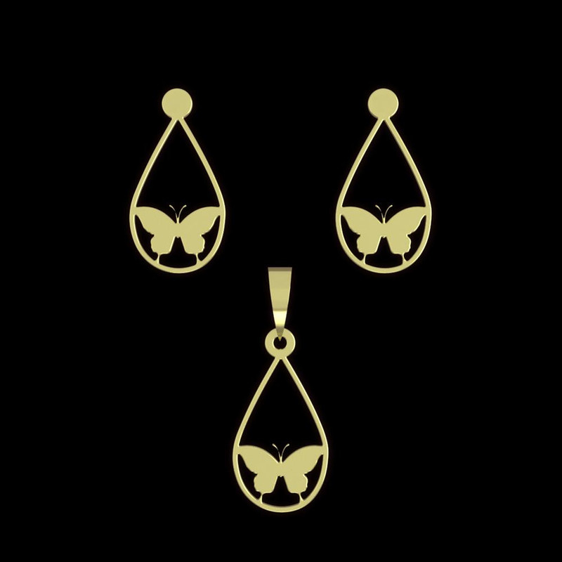 نیم ست طلا 18 عیار زنانه مدوپد مدل پروانه کد NA11338 نیم ست طلا 18 عیار زنانه مدوپد مدل پروانه کد NA11338