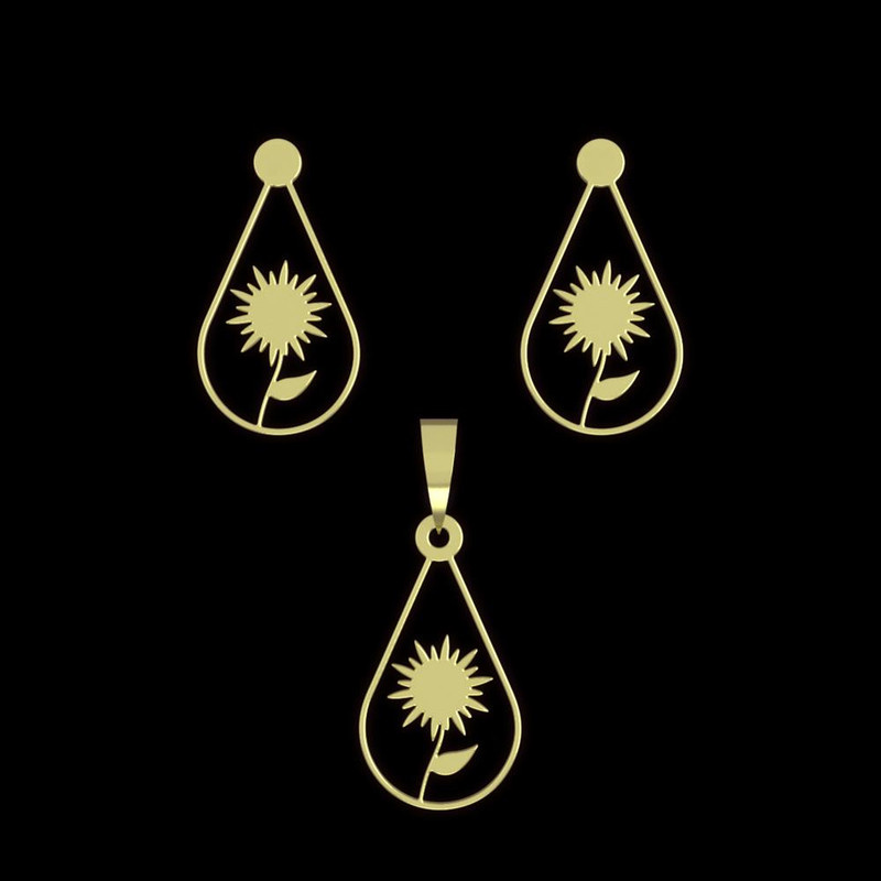 نیم ست طلا 18 عیار زنانه مدوپد مدل گل کد NA11340 نیم ست طلا 18 عیار زنانه مدوپد مدل گل کد NA11340