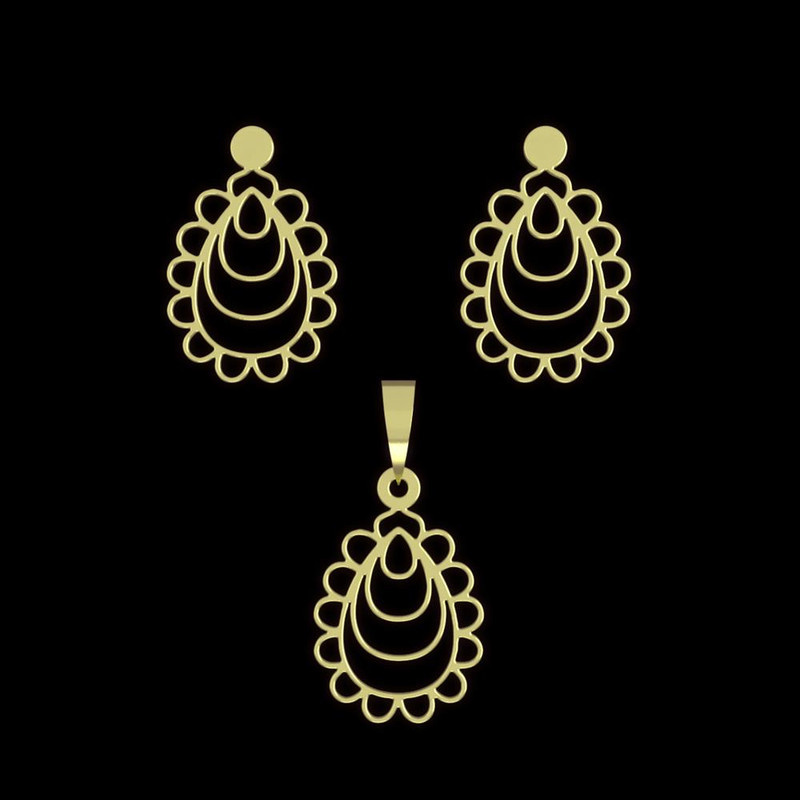 نیم ست طلا 18 عیار زنانه مدوپد مدل اسلیمی کد NA11344 نیم ست طلا 18 عیار زنانه مدوپد مدل اسلیمی کد NA11344