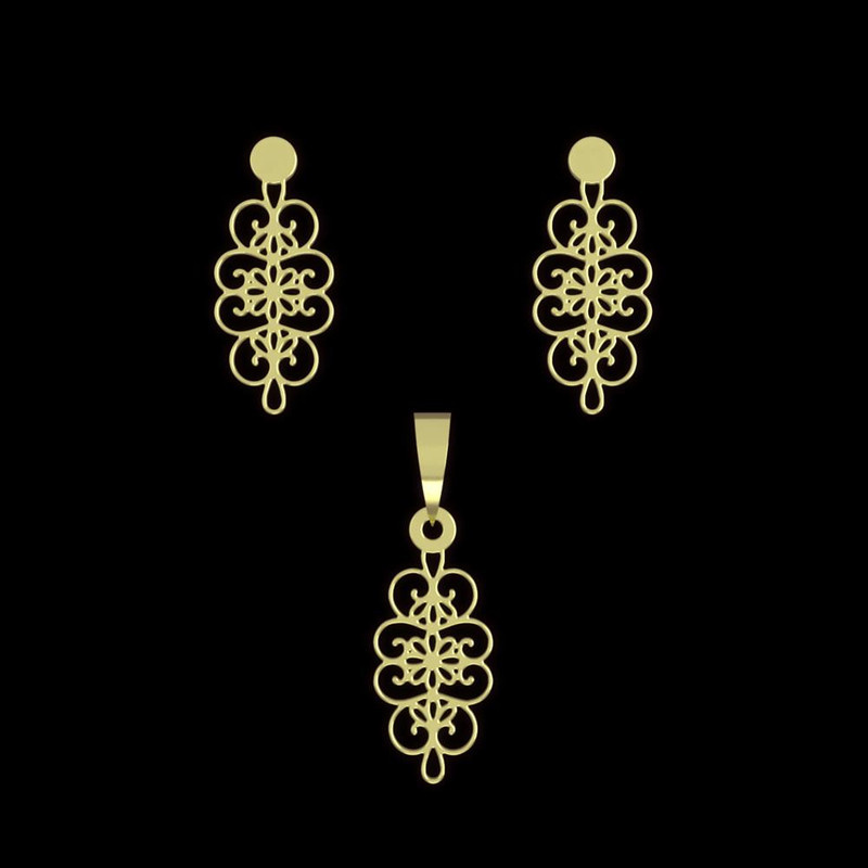 نیم ست طلا 18 عیار زنانه مدوپد مدل اسلیمی کد NA11347 نیم ست طلا 18 عیار زنانه مدوپد مدل اسلیمی کد NA11347