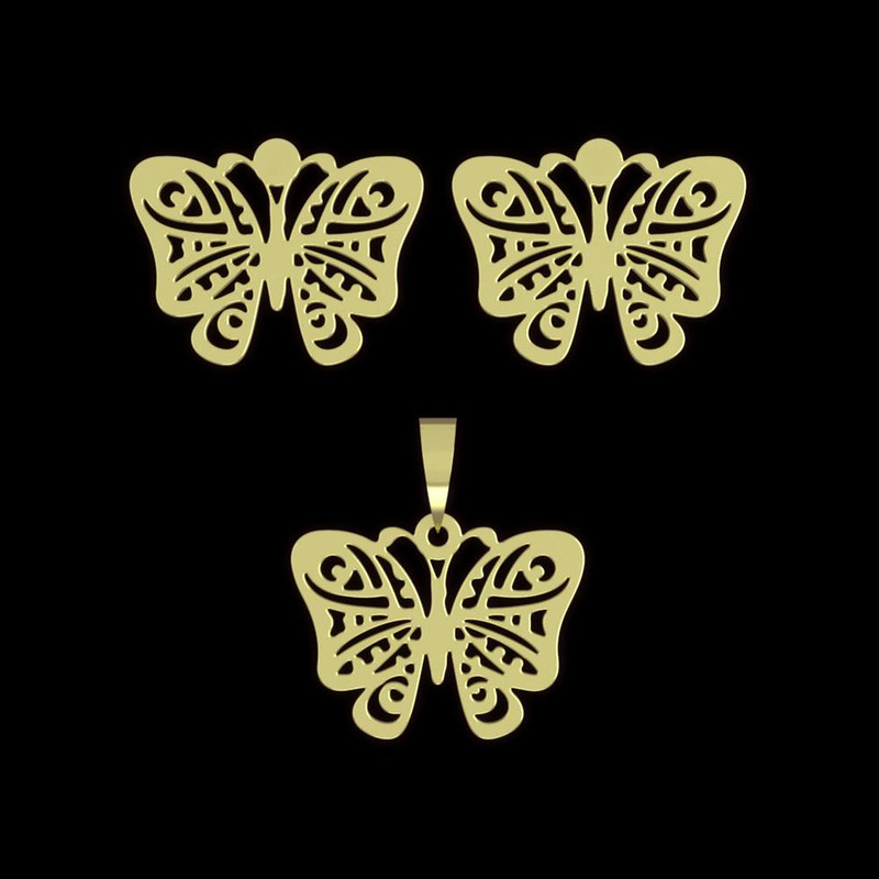 نیم ست طلا 18 عیار زنانه مدوپد مدل پروانه کد NA11356 نیم ست طلا 18 عیار زنانه مدوپد مدل پروانه کد NA11356