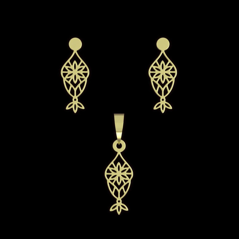 نیم ست طلا 18 عیار زنانه مدوپد مدل اسلیمی کد NA11364 نیم ست طلا 18 عیار زنانه مدوپد مدل اسلیمی کد NA11364