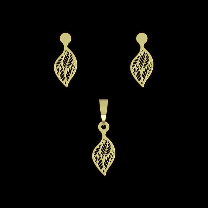 نیم ست طلا 18 عیار زنانه مدوپد مدل برگ کد NA11394 نیم ست طلا 18 عیار زنانه مدوپد مدل برگ کد NA11394