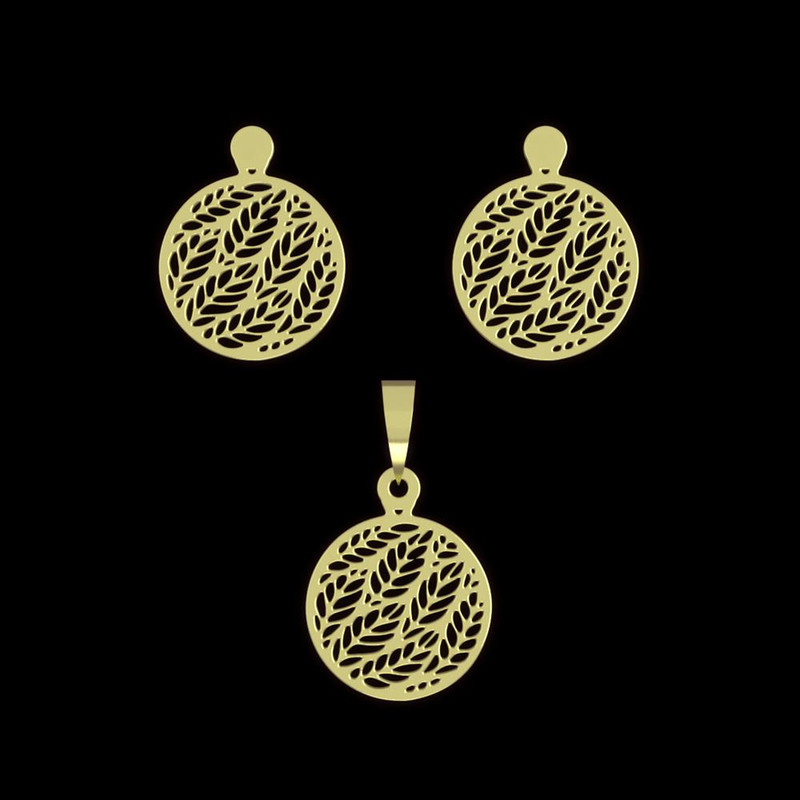 نیم ست طلا 18 عیار زنانه مدوپد مدل دایره کد NA11402 نیم ست طلا 18 عیار زنانه مدوپد مدل دایره کد NA11402