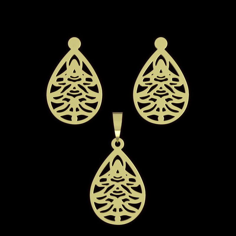 نیم ست طلا 18 عیار زنانه مدوپد مدل درخت کد NA11403