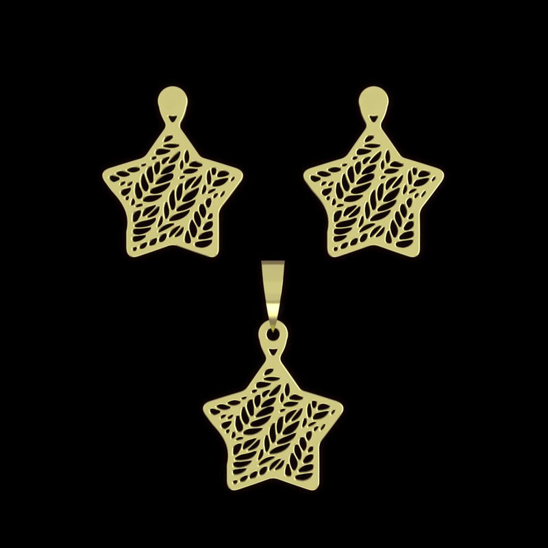 نیم ست طلا 18 عیار زنانه مدوپد مدل ستاره کد NA11406 نیم ست طلا 18 عیار زنانه مدوپد مدل ستاره کد NA11406