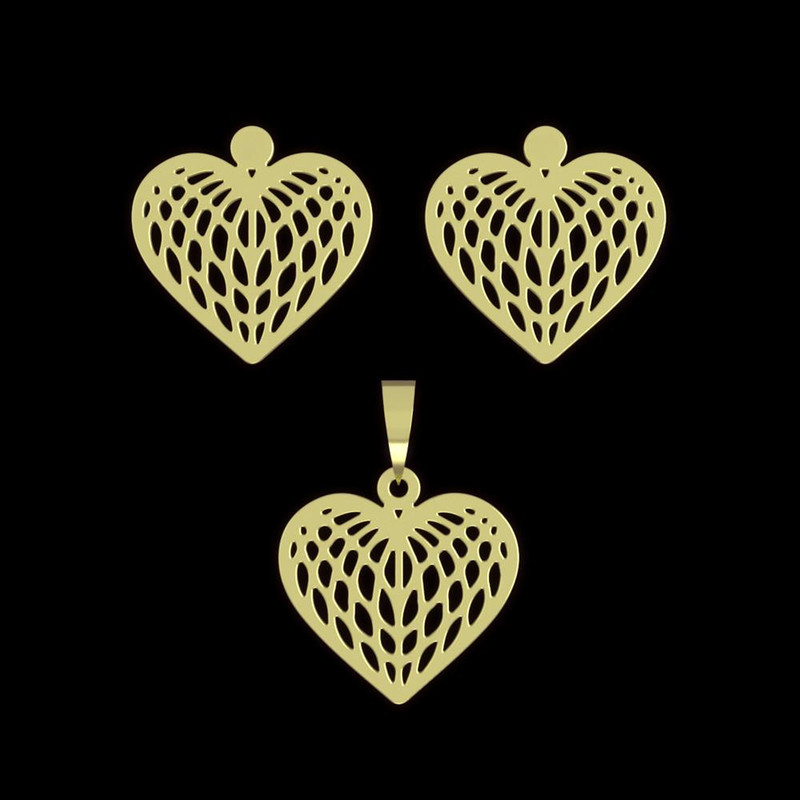 نیم ست طلا 18 عیار زنانه مدوپد مدل قلب کد NA11413 نیم ست طلا 18 عیار زنانه مدوپد مدل قلب کد NA11413