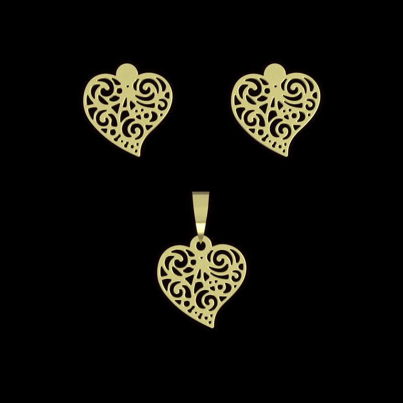 نیم ست طلا 18 عیار زنانه مدوپد مدل قلب کد NA11416 نیم ست طلا 18 عیار زنانه مدوپد مدل قلب کد NA11416