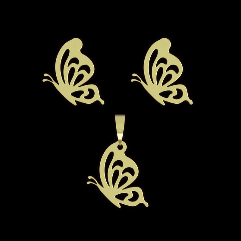 نیم ست طلا 18 عیار زنانه مدوپد مدل پروانه کد NA11418 نیم ست طلا 18 عیار زنانه مدوپد مدل پروانه کد NA11418