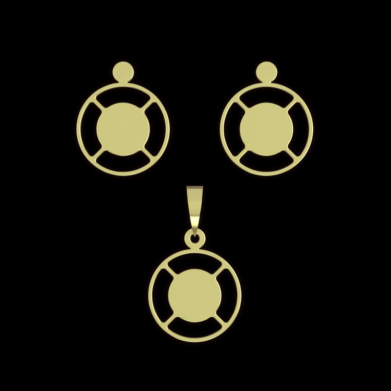 نیم ست طلا 18 عیار زنانه مدوپد مدل دایره کد NA11429 نیم ست طلا 18 عیار زنانه مدوپد مدل دایره کد NA11429