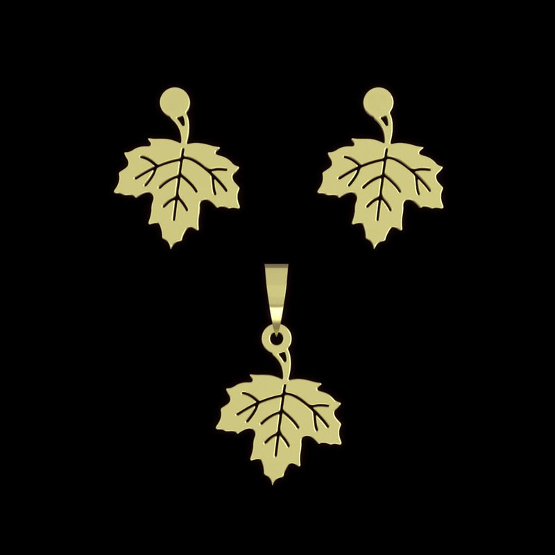 نیم ست طلا 18 عیار زنانه مدوپد مدل برگ کد NA11443 نیم ست طلا 18 عیار زنانه مدوپد مدل برگ کد NA11443