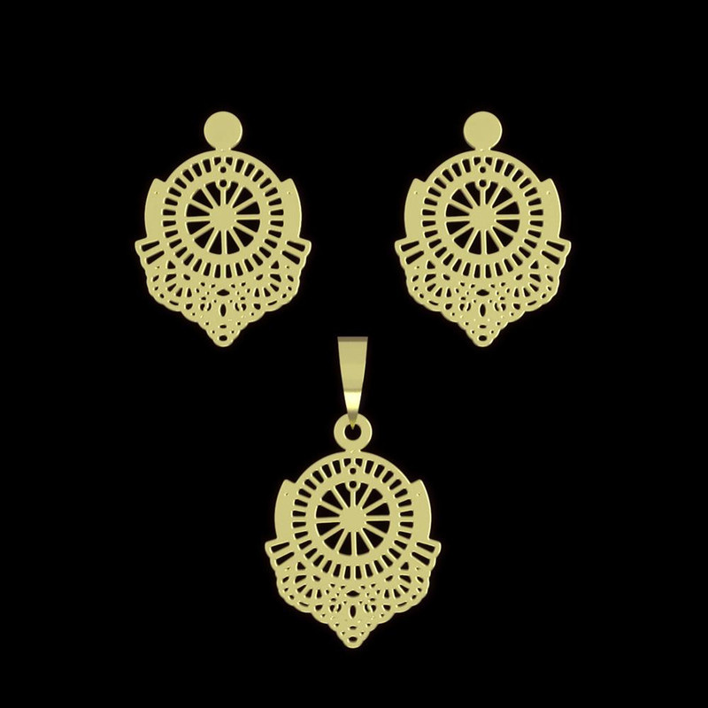 نیم ست طلا 18 عیار زنانه مدوپد مدل هندسی کد NA11451 نیم ست طلا 18 عیار زنانه مدوپد مدل هندسی کد NA11451