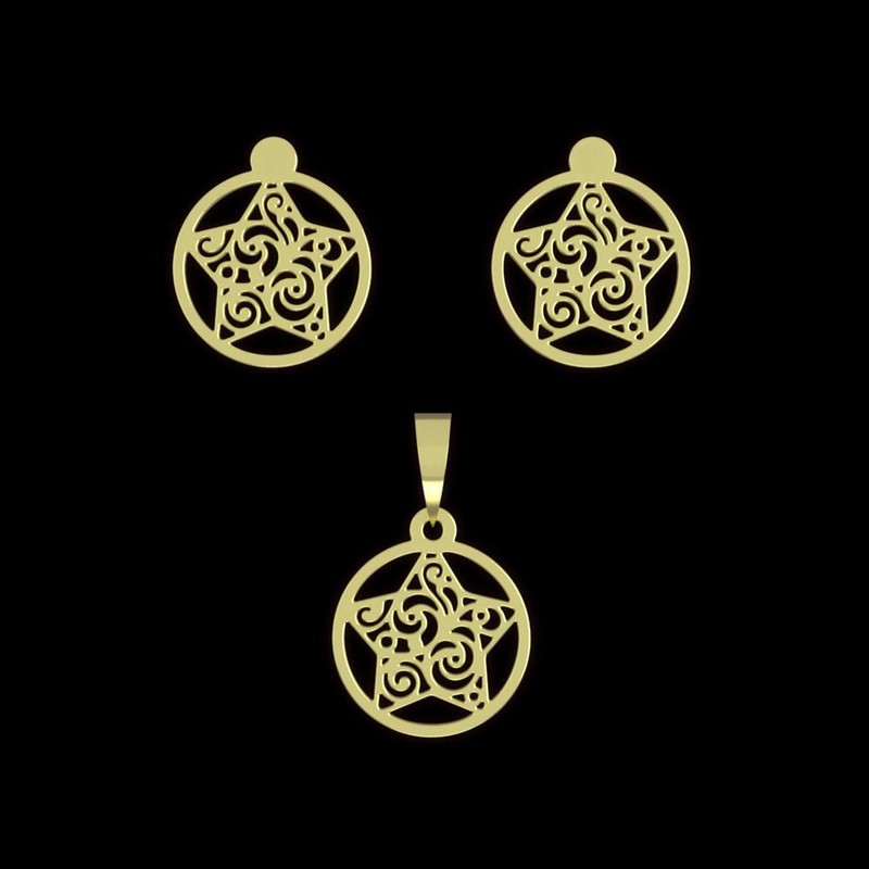 نیم ست طلا 18 عیار زنانه مدوپد مدل ستاره کد NA11465 نیم ست طلا 18 عیار زنانه مدوپد مدل ستاره کد NA11465